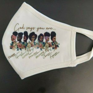 Black Girl God Says You Are... Custom Face Mask